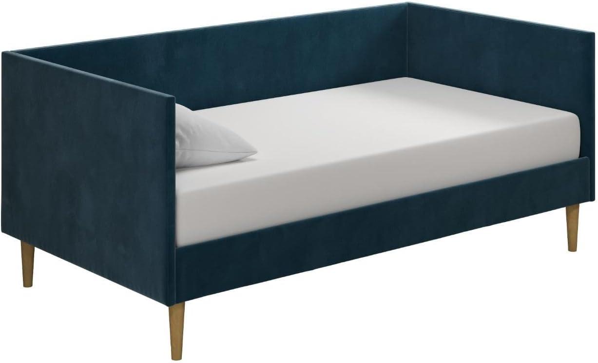 DHP Franklin Mid Century Upholstered Daybed, Twin Size, Blue Velvet