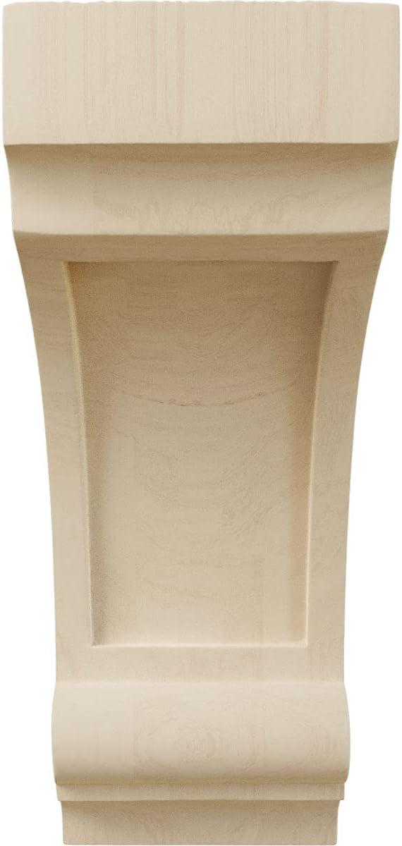 Natural Rubberwood Hand-Carved Decorative Corbel, 10" Height