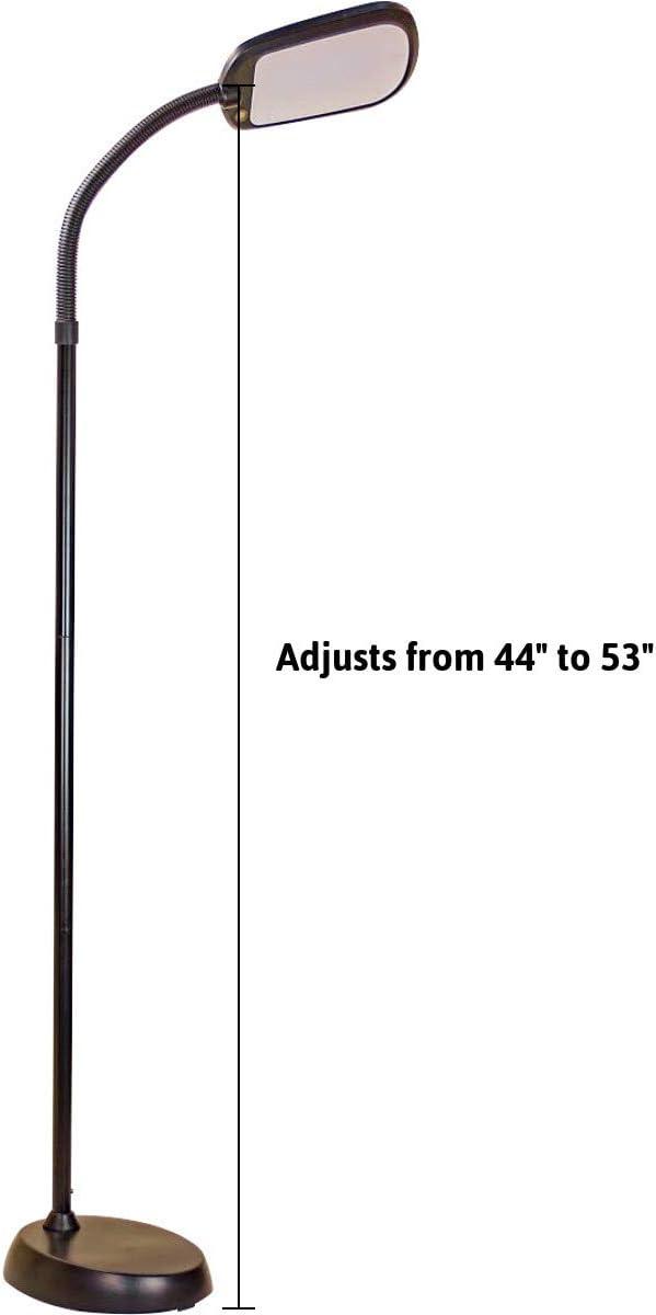 LED Floor Lamp Bright Reader Natural Daylight Full Spectrum Black SLIMMER DESIGN
