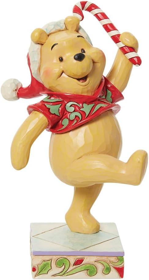 Jim Shore Disney Traditions Jim Shore Pooh Christmas Candycane Figurine 5.5in H