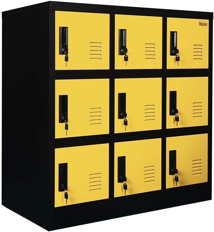 MECOLOR Metal Office and Home Storage Cabinet Locker with 9 Doors Beautiful Appearance