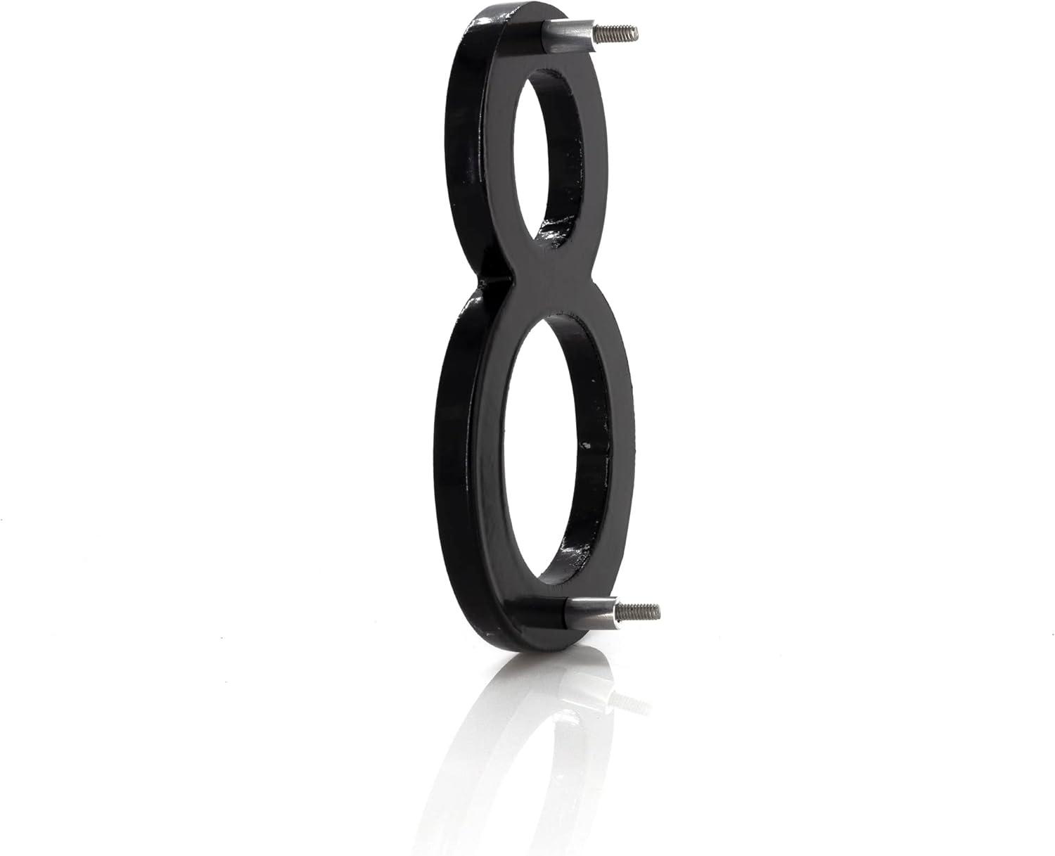 16 Inch Black Aluminum Floating House Number 8