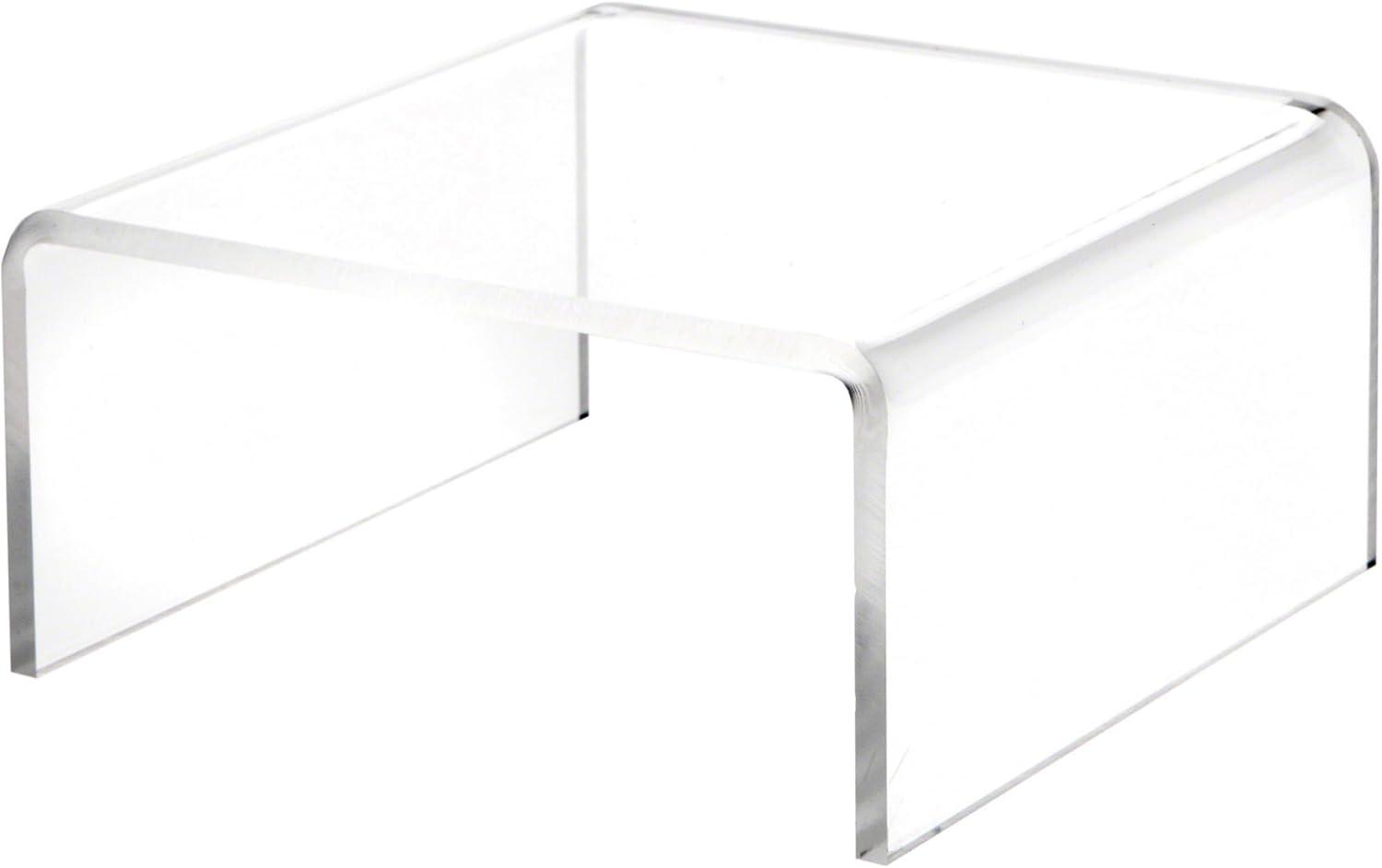 Plymor Clear Acrylic Short Square Display Riser, 2.5" H x 5" W x 5" D (3/16" thick) (2 Pack)