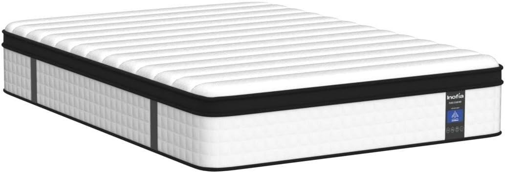 Inofia 10 inch Hybrid Full Size Mattress in a Box with Responsive Memory Foam, Multiple Sizes