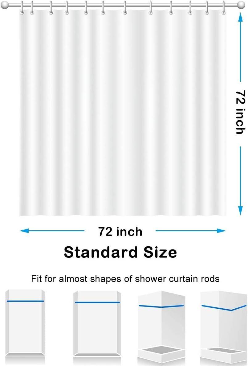 Marble Shower Curtain Ombre Blue Gold, Modern for Bathroom Blue Golden Lines Striped Fabric Waterproof Polyester, 72 x 72 Inches