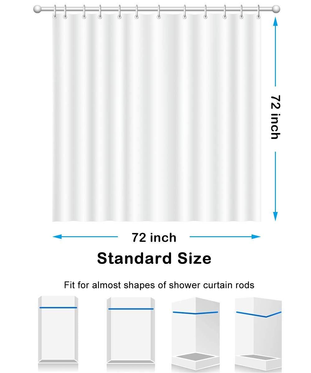 Marble Shower Curtain Ombre Blue Gold, Modern for Bathroom Blue Golden Lines Striped Fabric Waterproof Polyester, 72 x 72 Inches