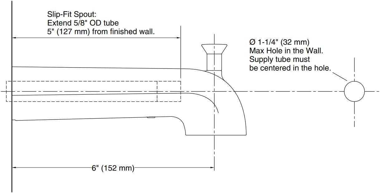 Matte Black Wall-Mount Diverter Bath Spout