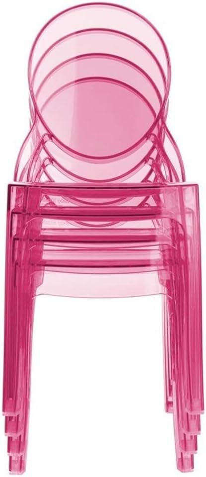 Modern Elizabeth Transparent Pink Polycarbonate Kids Dining Chair