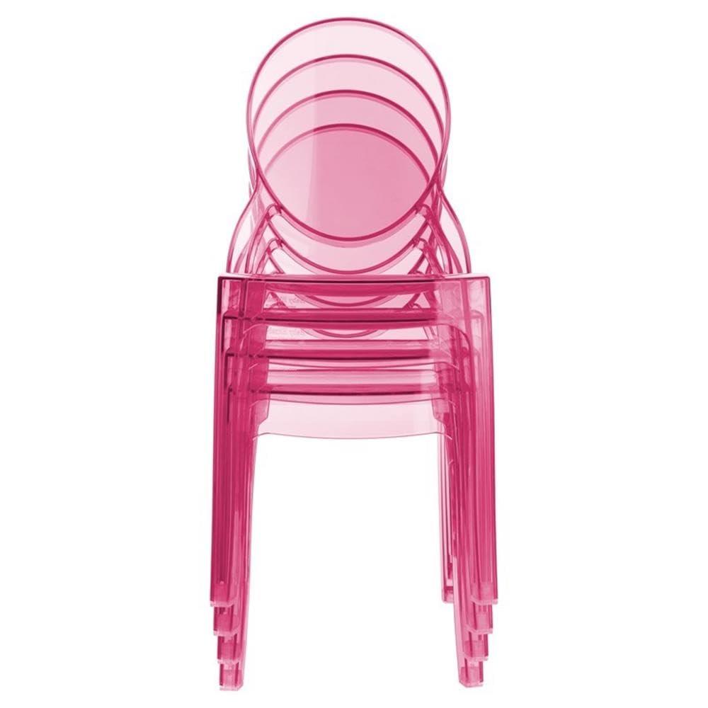 Modern Elizabeth Transparent Pink Polycarbonate Kids Dining Chair