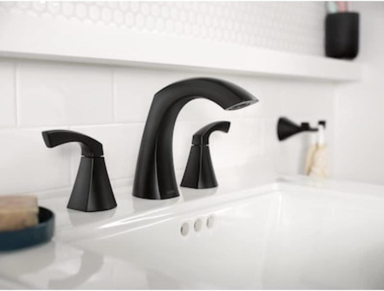 Moen Lindor Matte Black Bathroom Faucet 8-16 in.