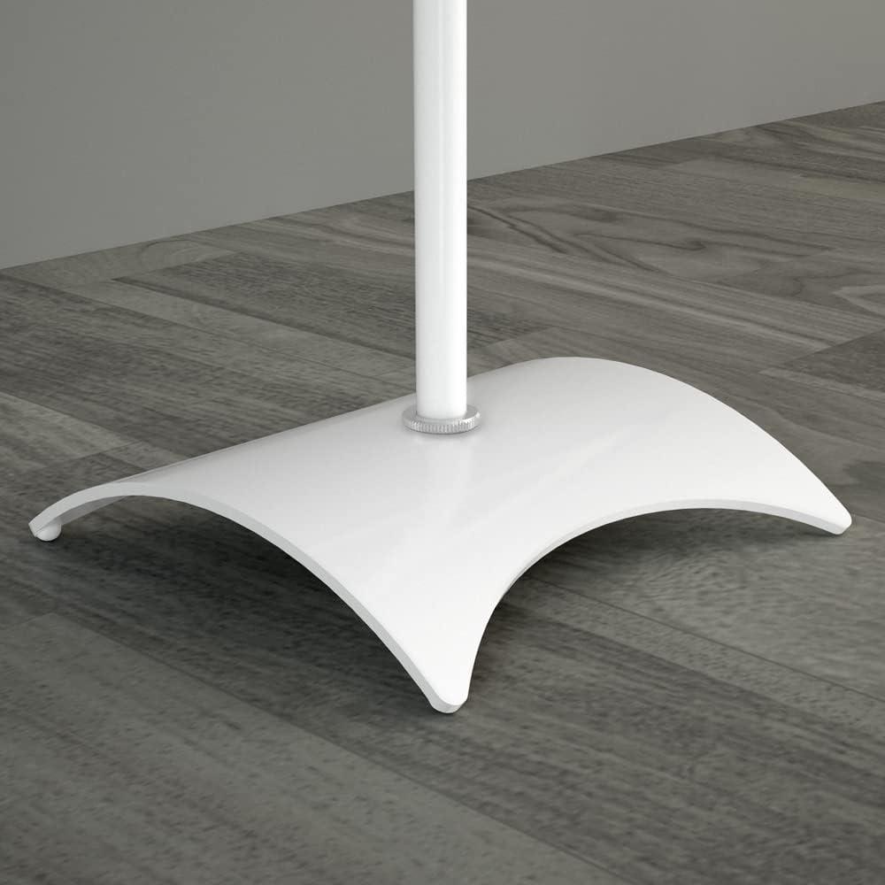 AVF Steel Speaker Floor Stands with Adjustable Height in White (Set of 2)