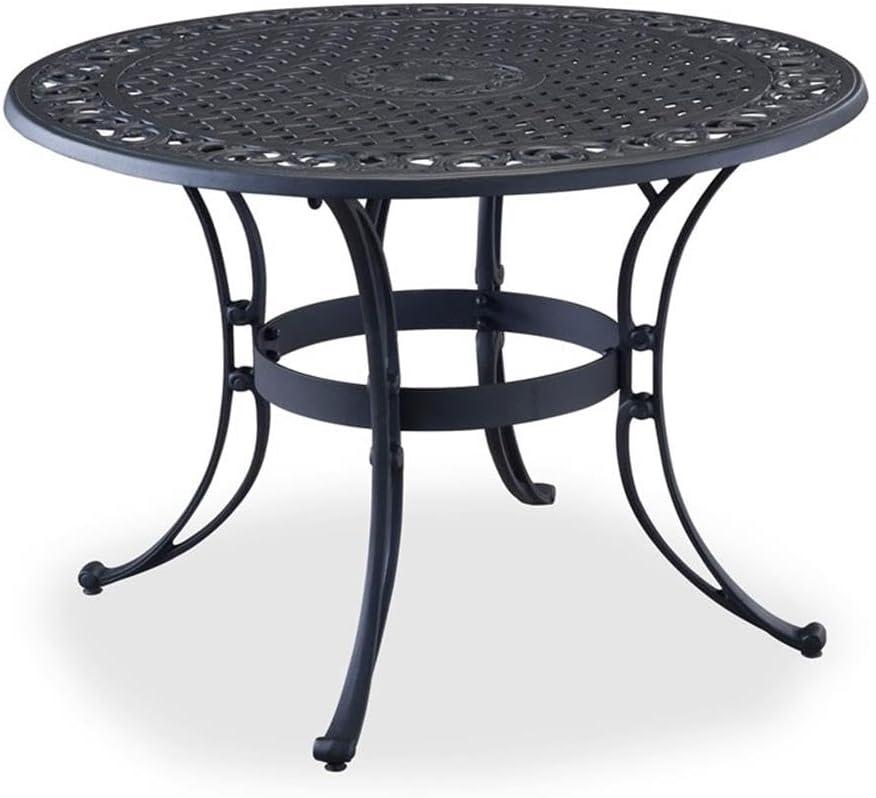 Homestyles Sanibel Aluminum Outdoor Dining Table in Black