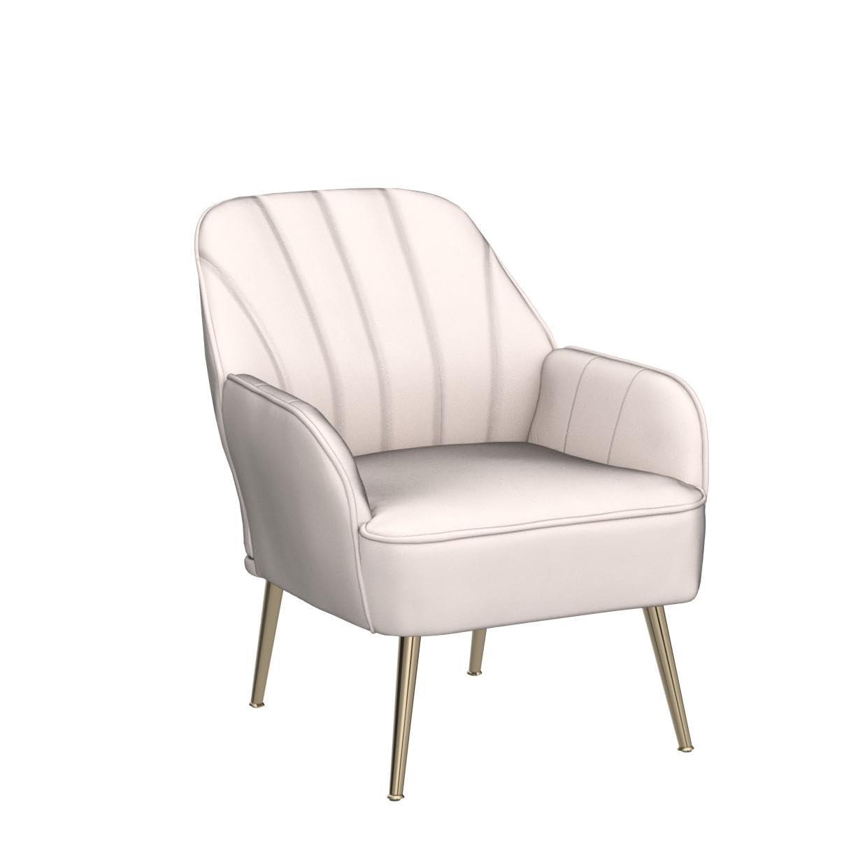 LUCKHAO  Accent Chair Set of 2,Modern Mid Century Velvet Sherpa Armchair,Comfy Arm Chair for Living Room Bedroom Office Waiting Room,Barrel Chairs