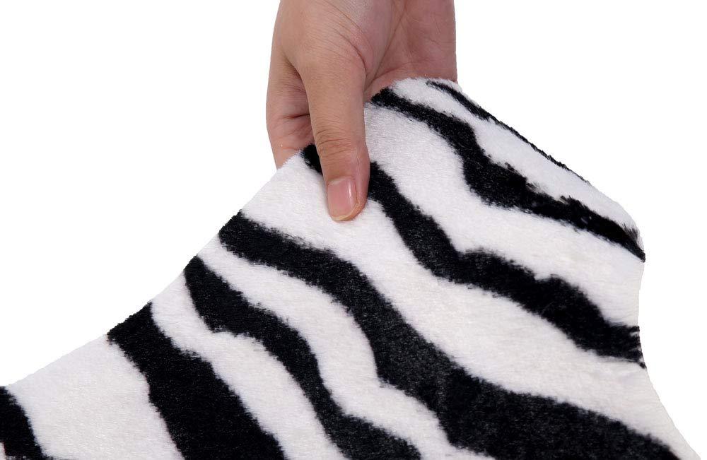 MustMat Cute Faux Zebra Print Throw Rug Perfect for Office/Kids Room/Under Tables/Smaller Area 3.6x2.3 Feet
