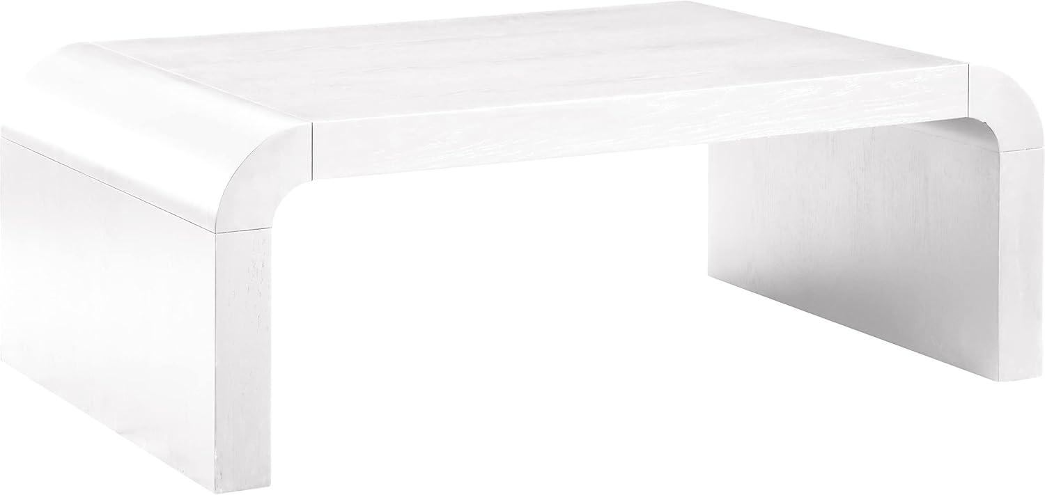 White Wood Rectangular Coffee Table with Storage Drawers