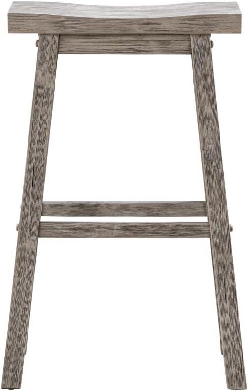 Set of 2 29" Sonoma Saddle Counter Height Barstool Barnwood Wire Brush - Boraam: Wood Frame, Fixed Seat Height