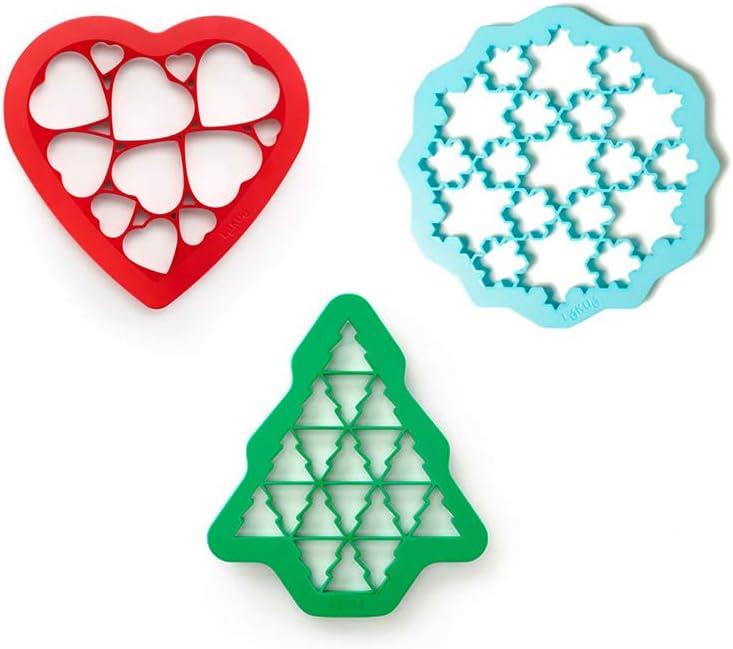 Colorful Christmas Cookie Puzzle Cutter Set of 3