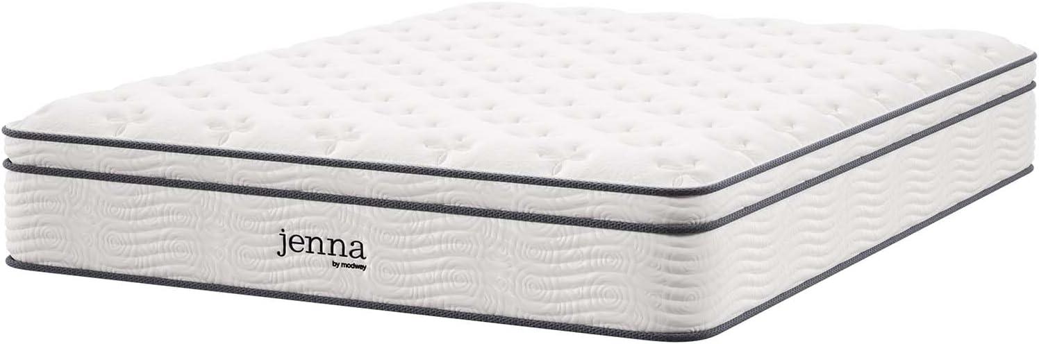 Modway Jenna 12" Innerspring and Foam California King Mattress in White