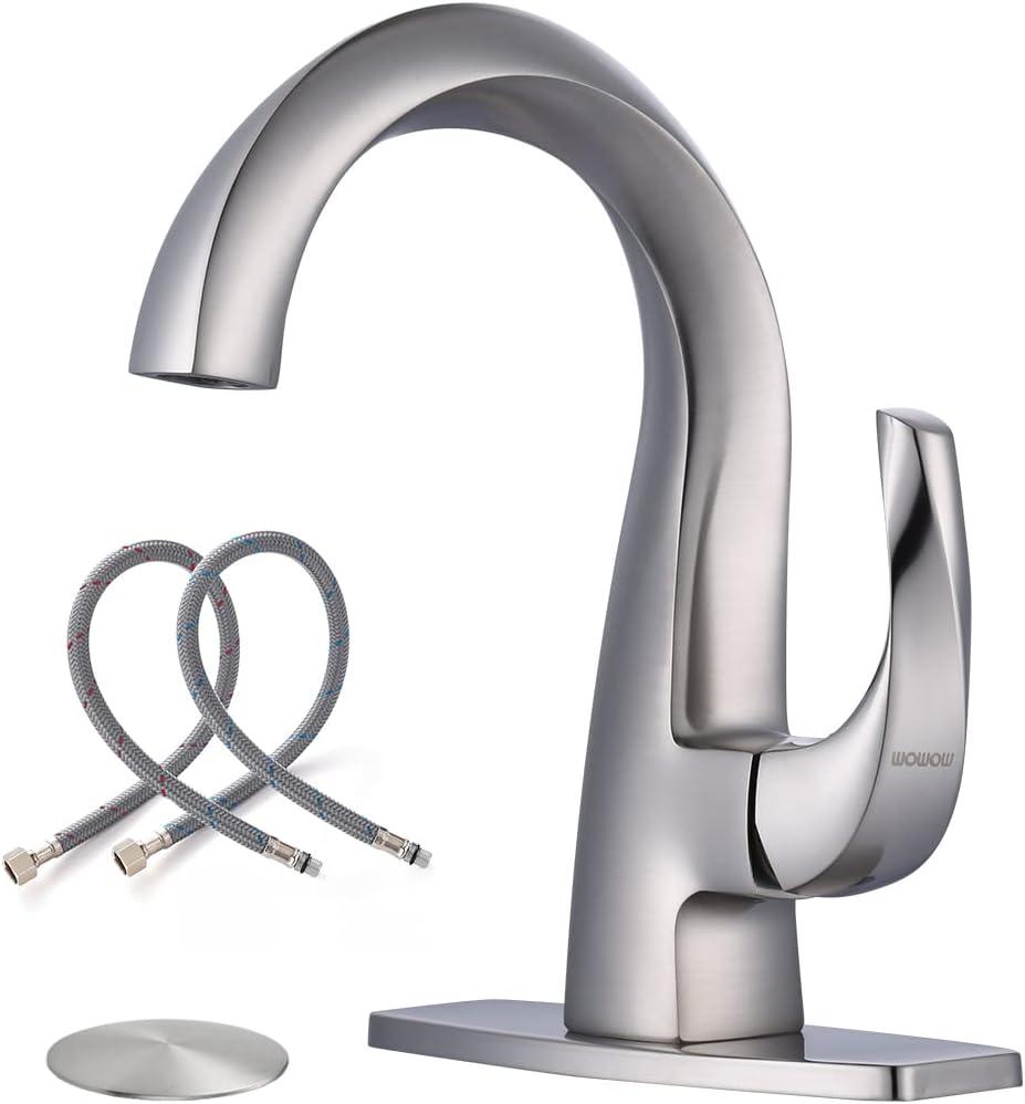 Single-Hole Single-handle Bathroom Faucet with Drain Assembly