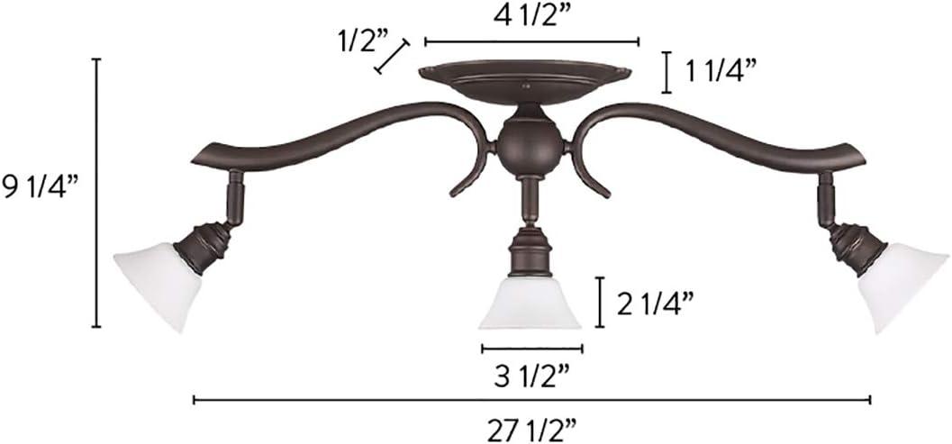 Addison 23.5'' Oil Rubbed Bronze Track Lighting with White Opal Glass