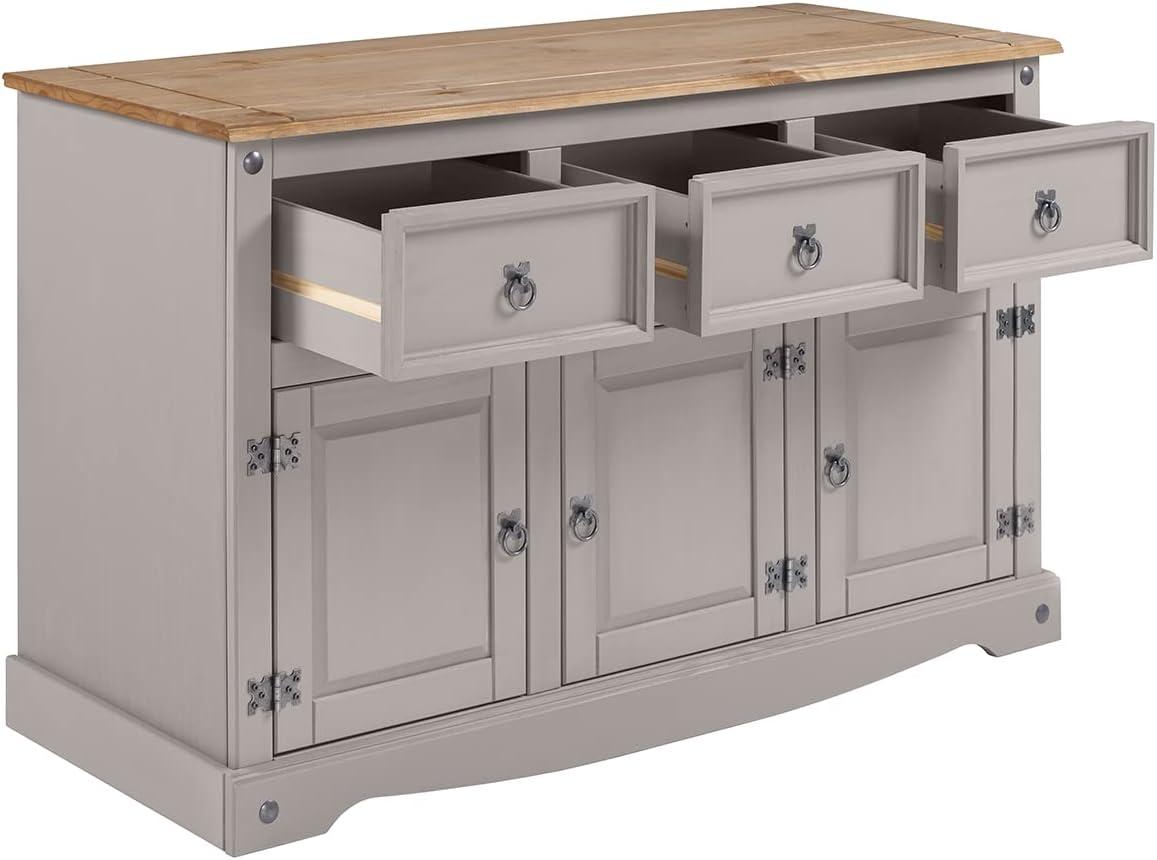 49.25 x 29.88 x 15.75 in. Cottage Series Wood Buffet Sideboard, Corona Gray