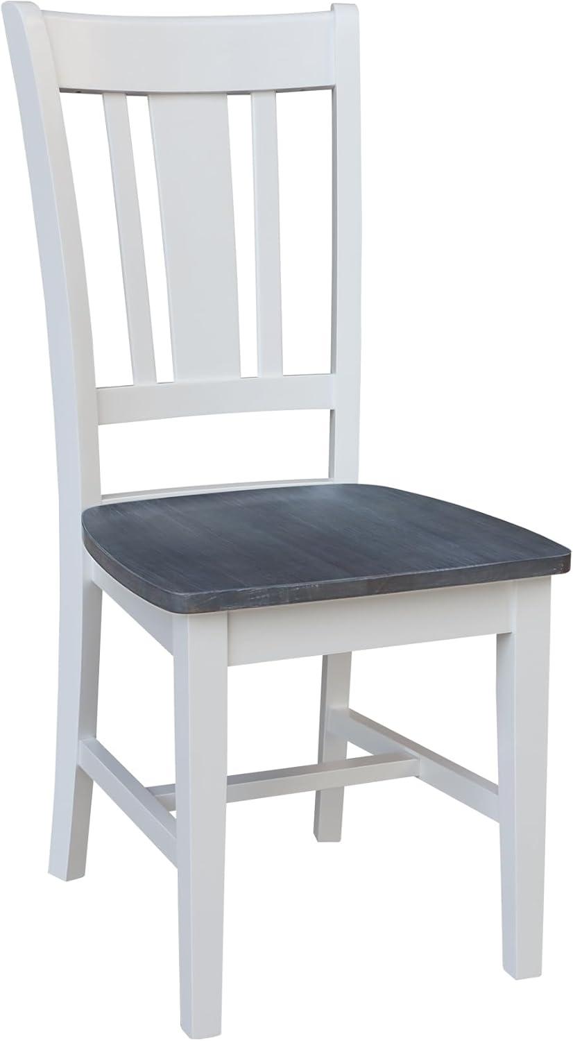 San Remo Solid Wood Splatback Chair in White and Heather Gray