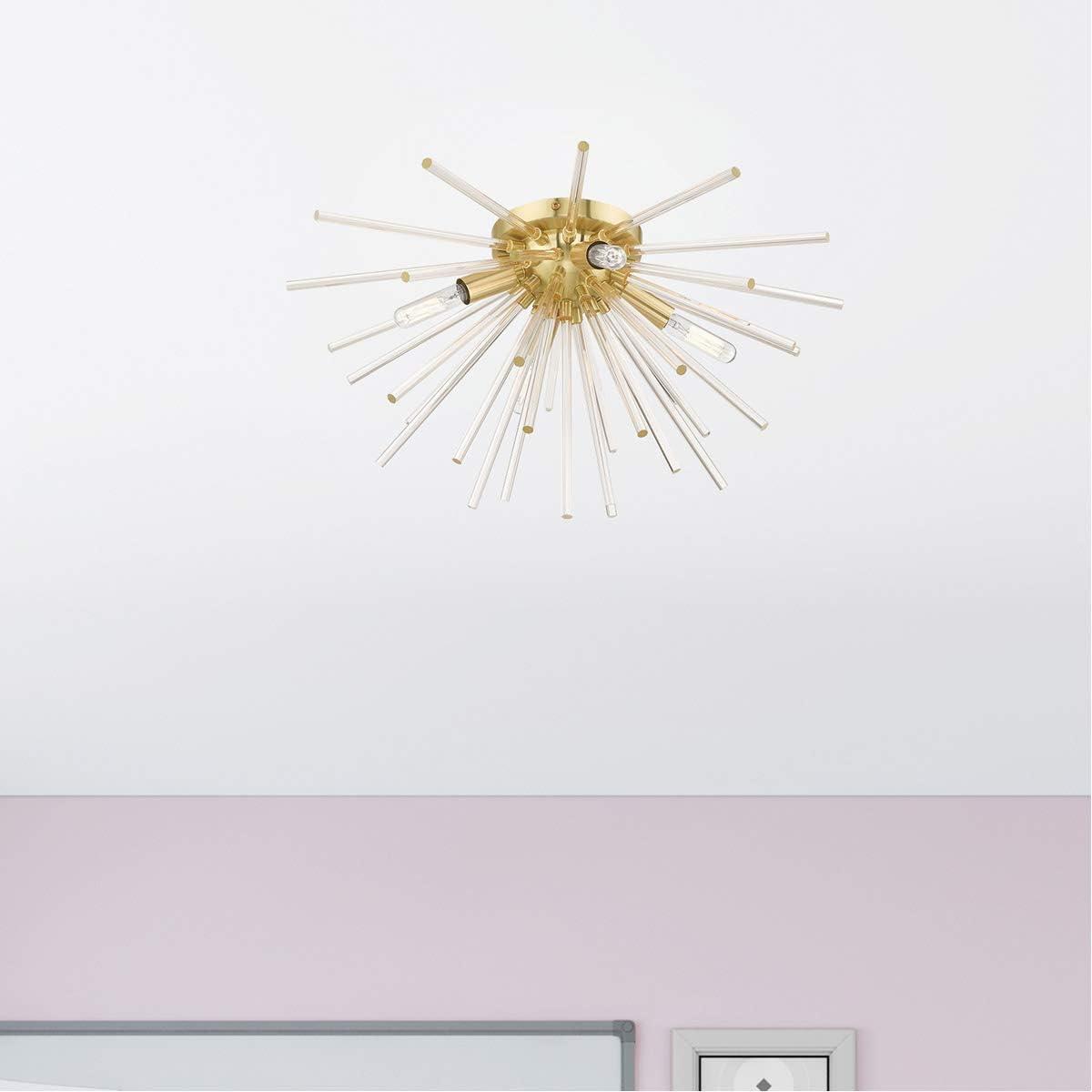 Livex Lighting Utopia 4 - Light Flush Mount in  Satin Brass