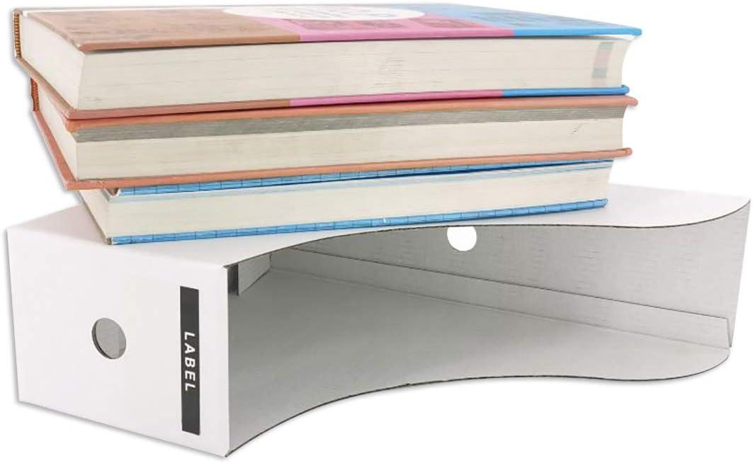 HUAPRINT Magazine File Holder(12 Pack,White)-Folder Holder,Desk File Organizer,Document Holder Box,Magazine Storage Box,With Labels