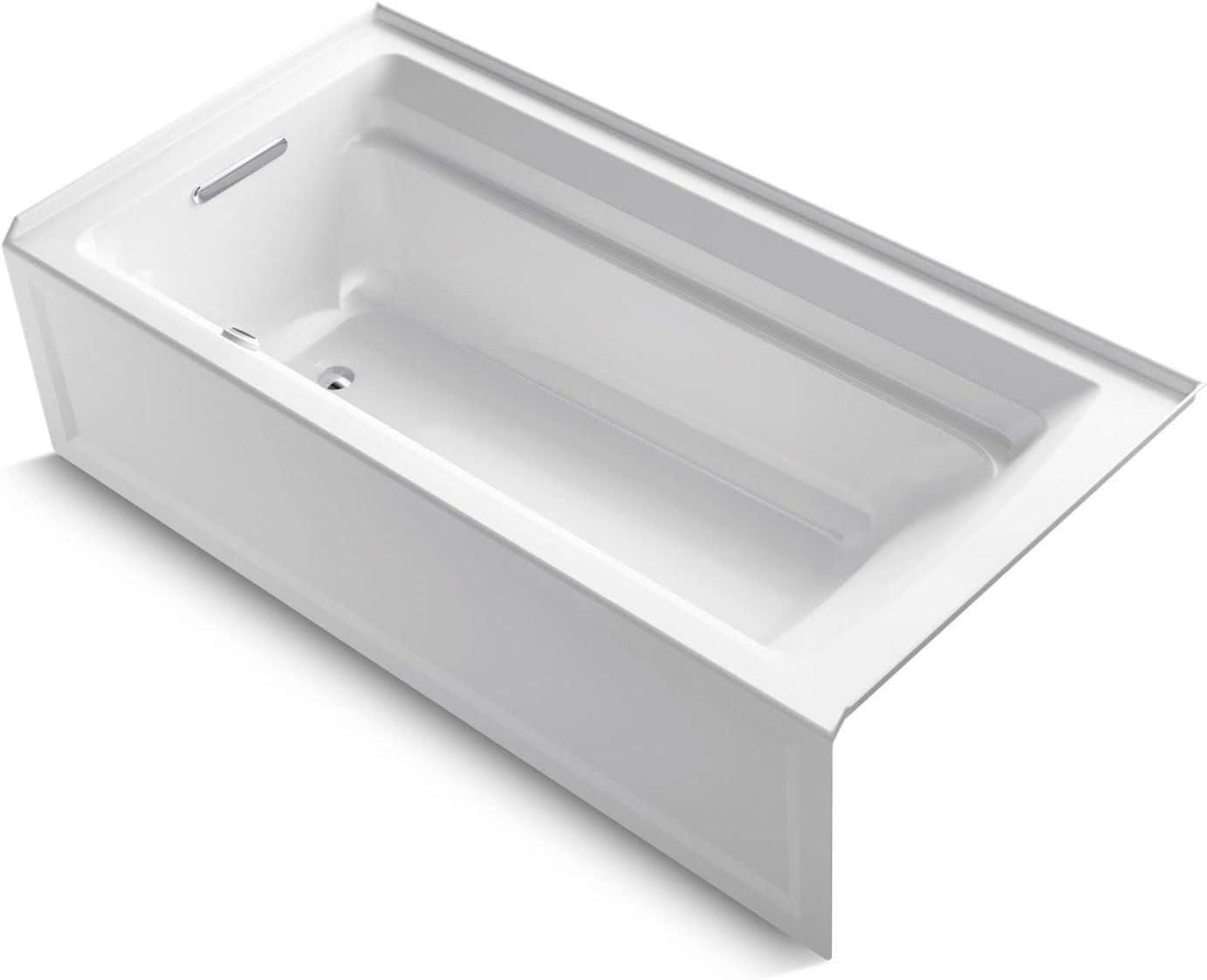 72" x 36" Acrylic Alcove Soaking Bathtub with Comfort Depth