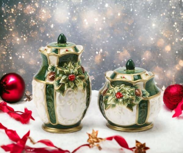 Cosmos Gifts Cosmos Gifts Emerald Holiday 2-Piece Salt and Pepper Set