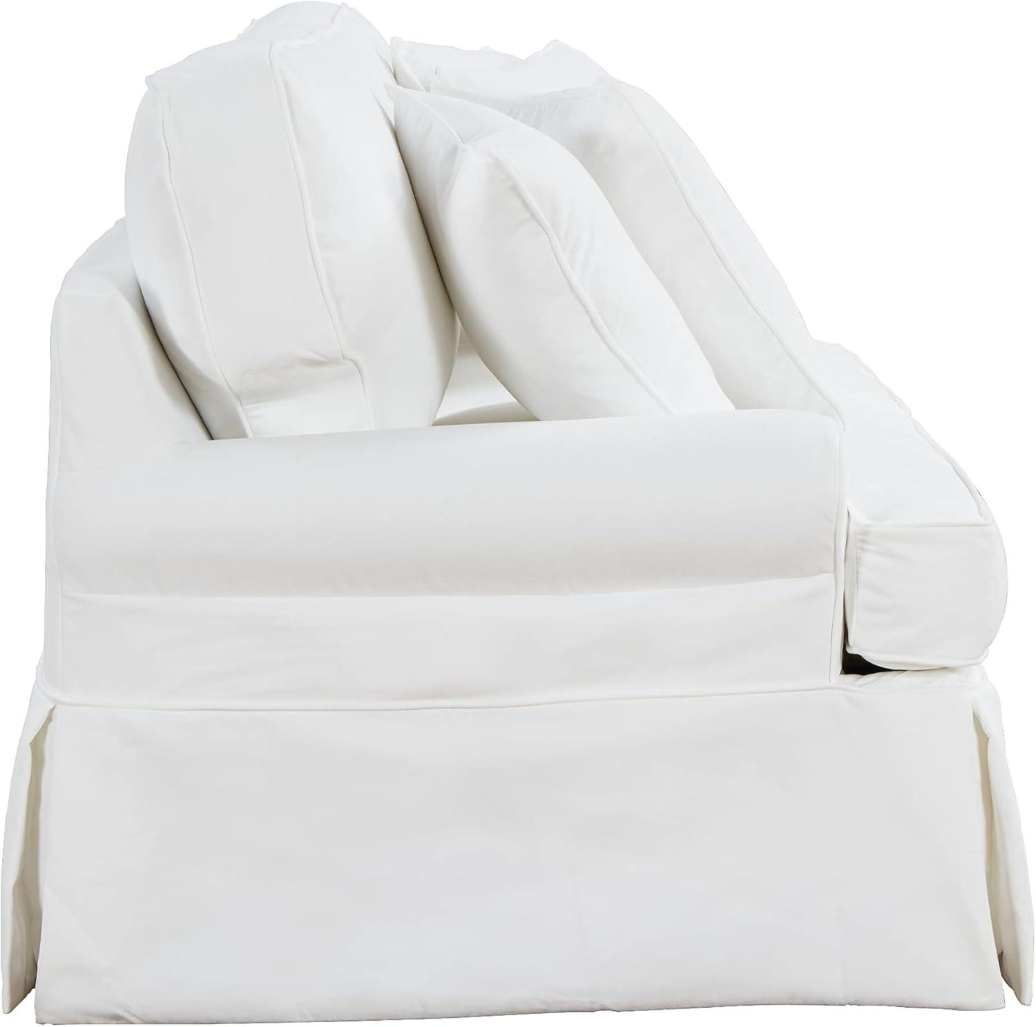 Sunset Trading Horizon Slipcover for T-Cushion Sofa | Warm White