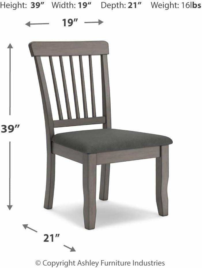 Gray Upholstered Wood Slat Back Side Chair Set