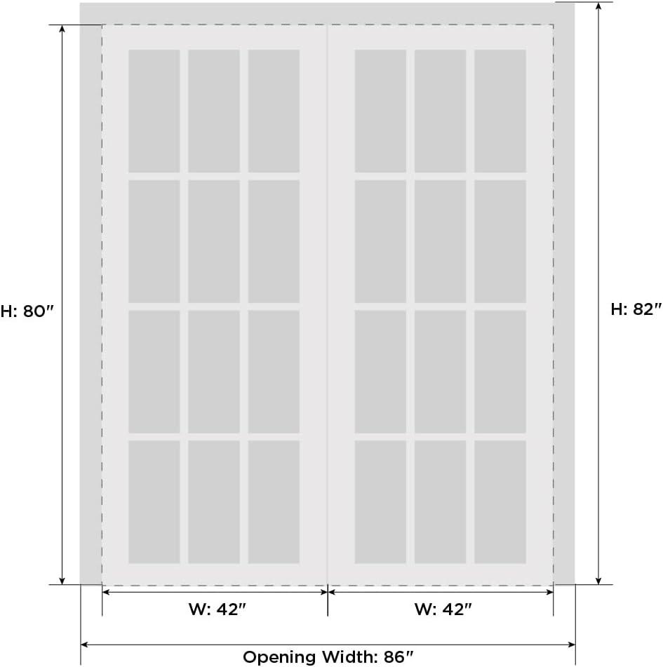 French Double Panel Doors 84 x 80 with Hardware