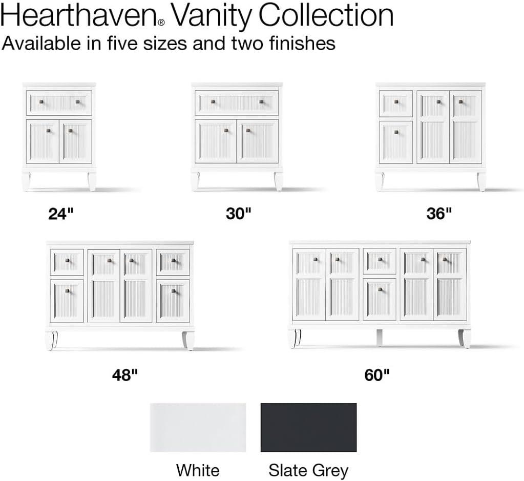 Hearthaven 30'' Free Standing Single Bathroom Vanity Cabinet with Sink and Quartz Top