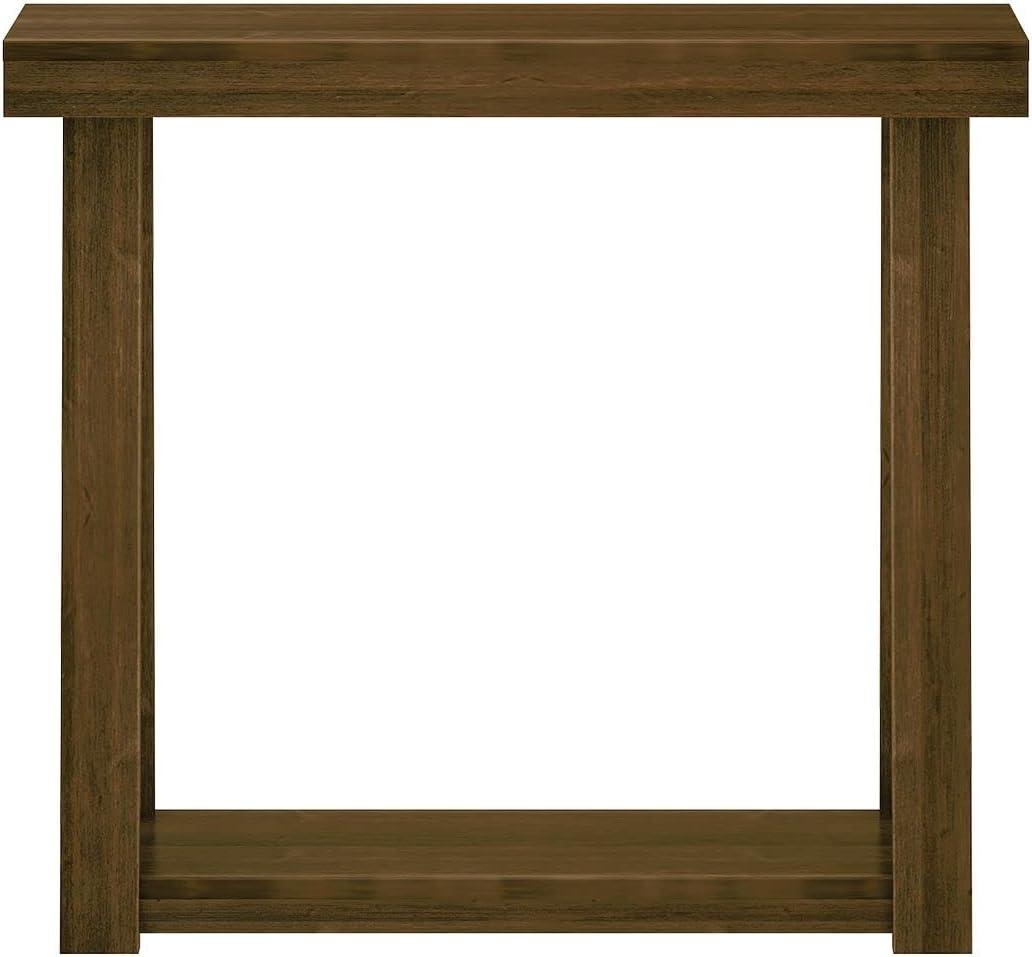 Plank+Beam 36” Solid Wood Console Table with Storage, Classic Farmhouse Style Sofa Table with Shelf, Narrow Entryway Table for Hallway, Walnut