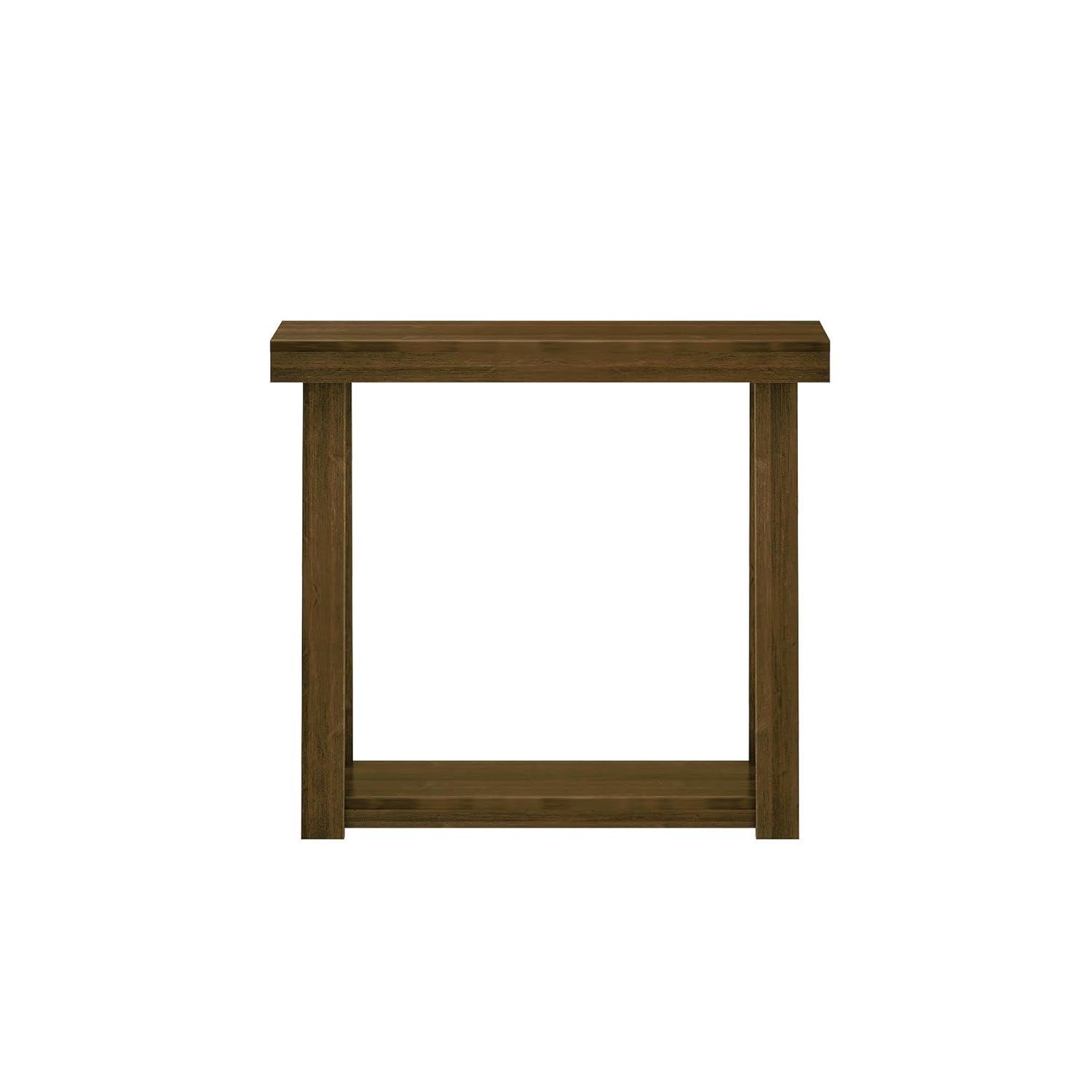 Plank+Beam 36” Solid Wood Console Table with Storage, Classic Farmhouse Style Sofa Table with Shelf, Narrow Entryway Table for Hallway, Walnut