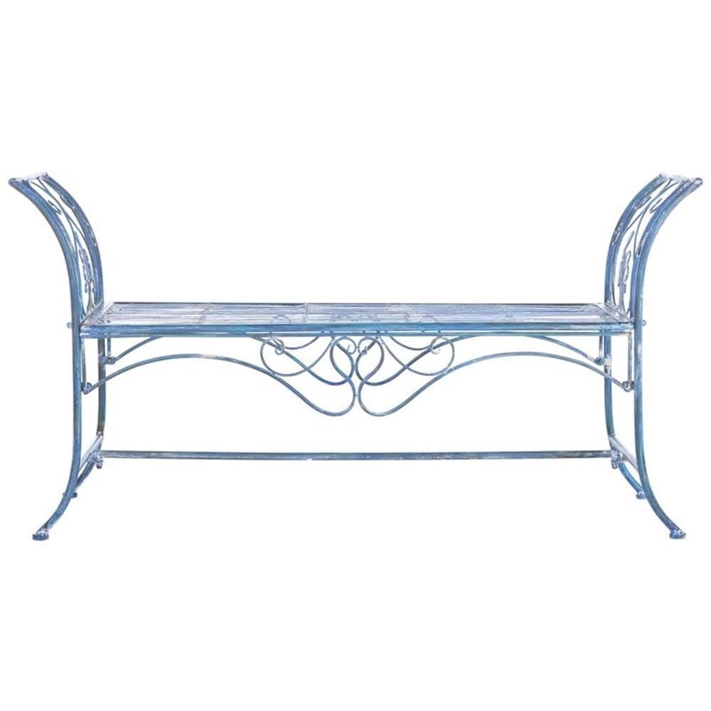 Adina Bench - Outdoor - PAT5016 - Mossy Blue - Safavieh