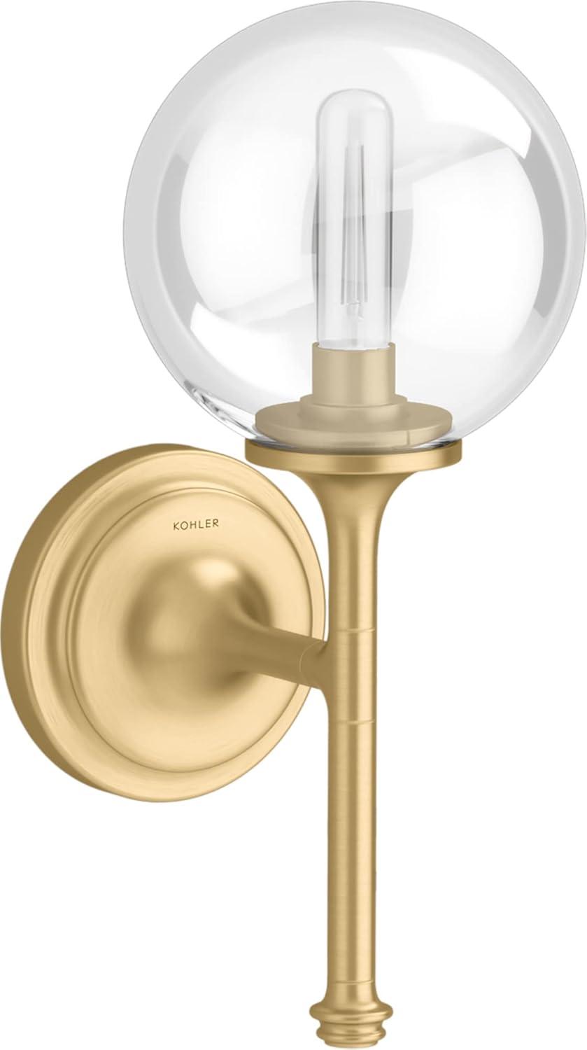 Bellera Brushed Brass 14" Wall Sconce with Glass Globe