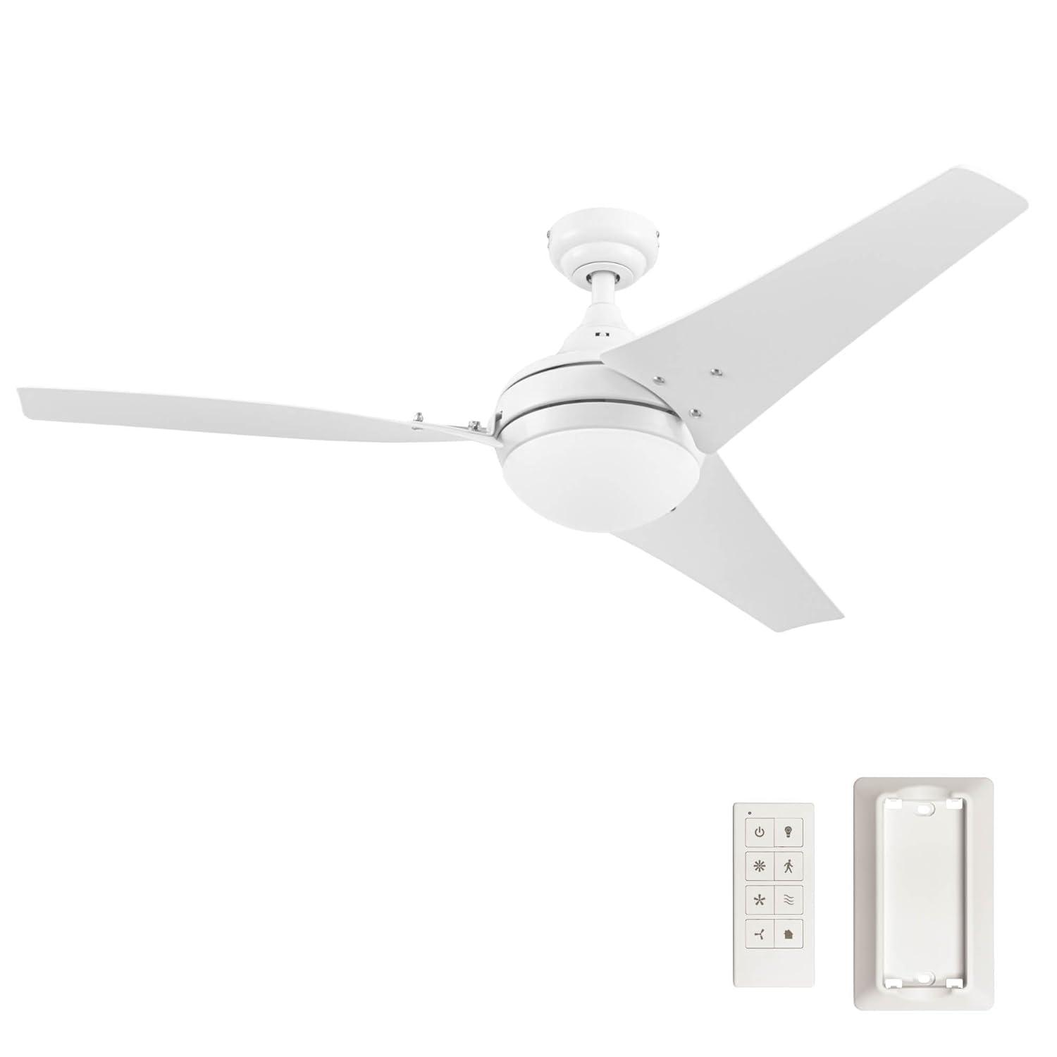 Prominence Home 51873-45 52 in. Remote Control Contemporary Indoor LED Ceiling Fan with Light - White