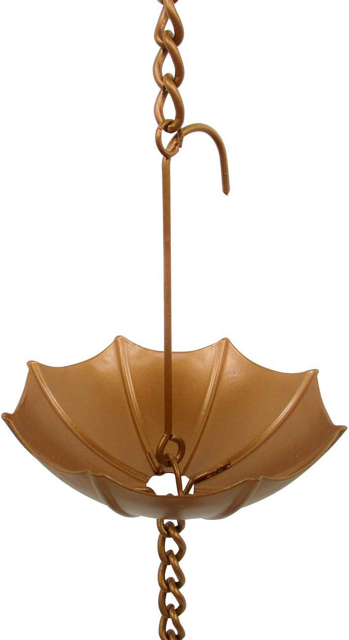 Copper Colored Rain Chain for Gutters & Downspouts (Umbrella Design)