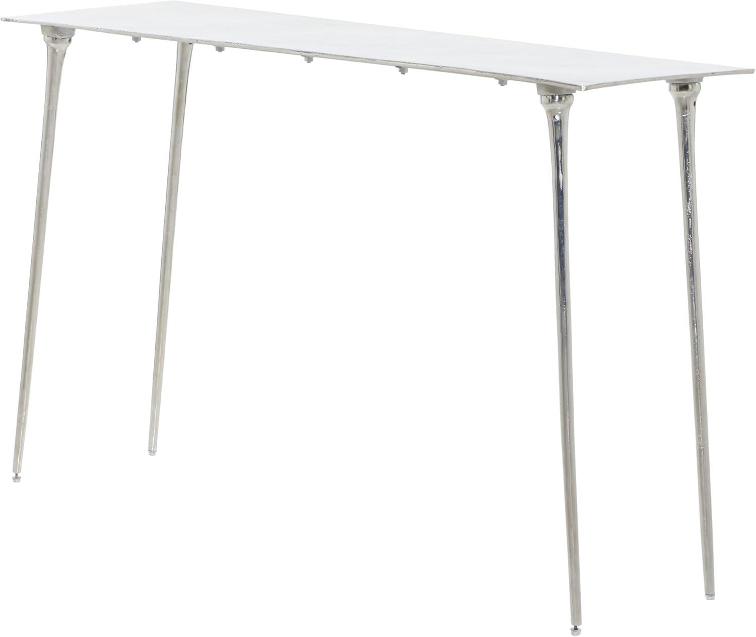 DecMode 50" x 31" Silver Aluminum Console Table, 1-Piece