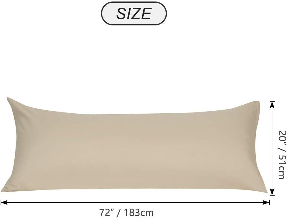 PiccoCasa Long Soft 90 Gsm Microfiber Zipper Closure Body Pillowcases