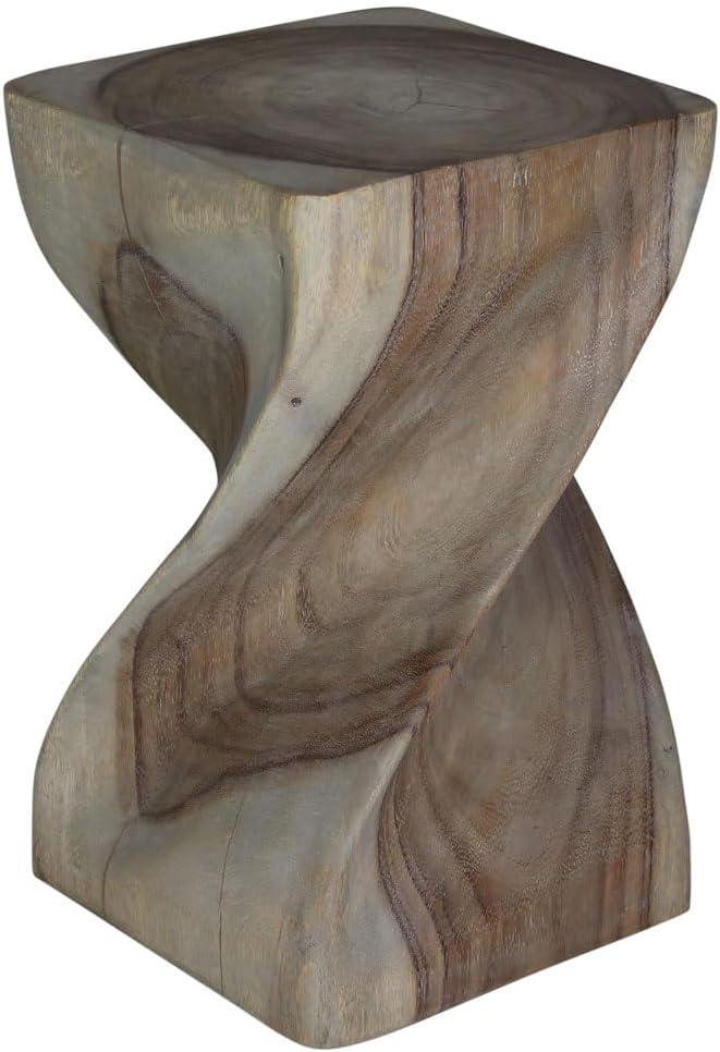 Haussmann® Original Wood Twist Stool 14 X 14 X 20 In High Walnut Oil