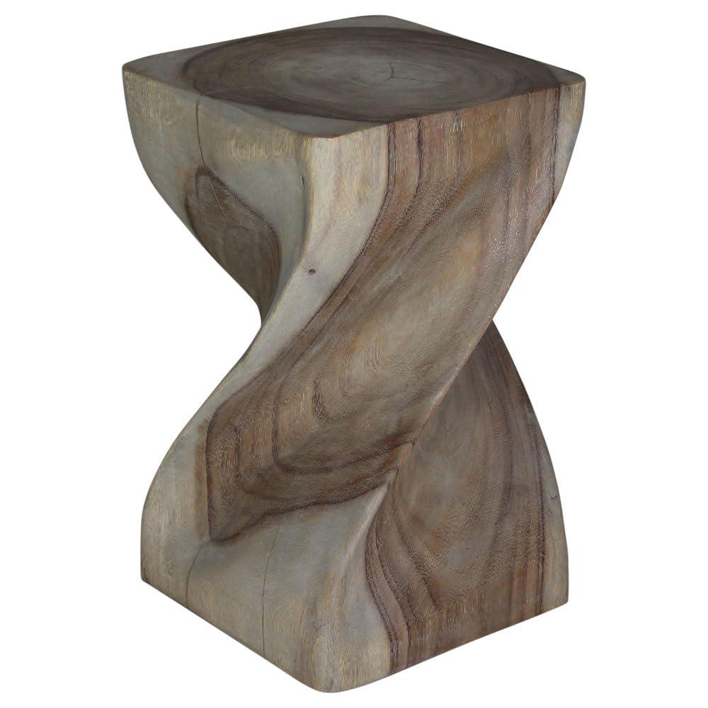 Haussmann® Original Wood Twist Stool 14 X 14 X 20 In High Walnut Oil