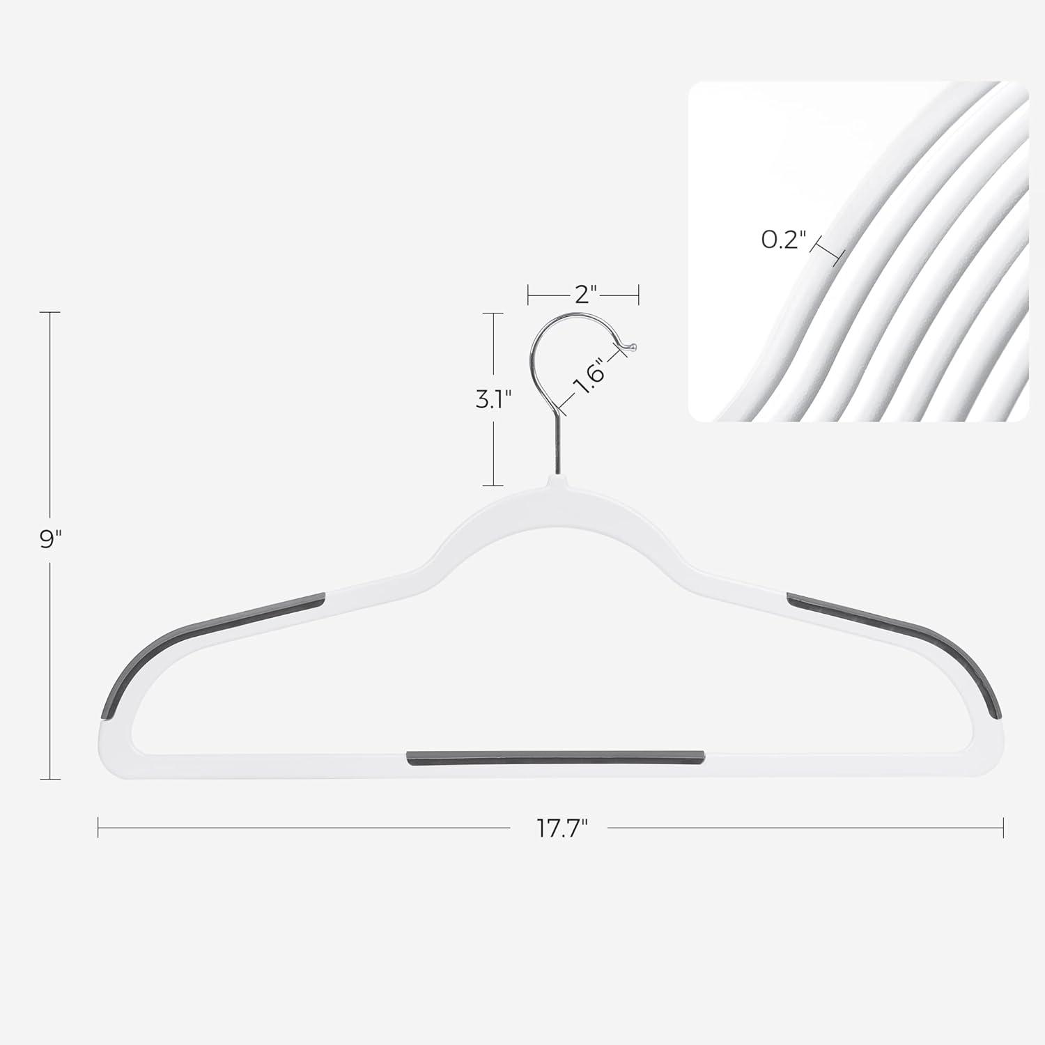 Cloud White and Dark Gray Plastic Clothes Hangers with Metal Hooks