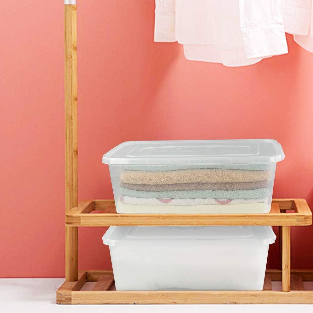 Sterilite 16 Quart Basic Clear Storage Box with White Lid (Pack of 2)