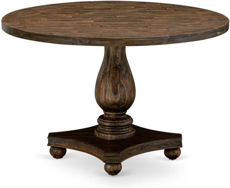 East West Furniture Irving 30" Wood Dining Table in Distressed Jacobean Brown