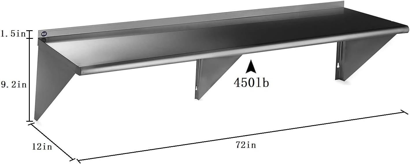GRIDMANN NSF Stainless Steel Wall-Mount Shelf by Latitude Run