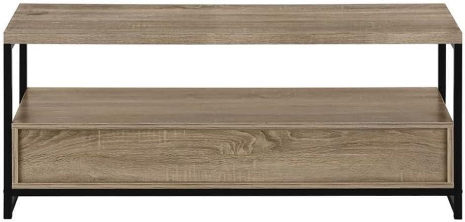 Monarch Specialties Tv Stand 48 Inch Console Media Entertainment Center Storage Drawers Laminate Metal Brown Black Contemporary Modern