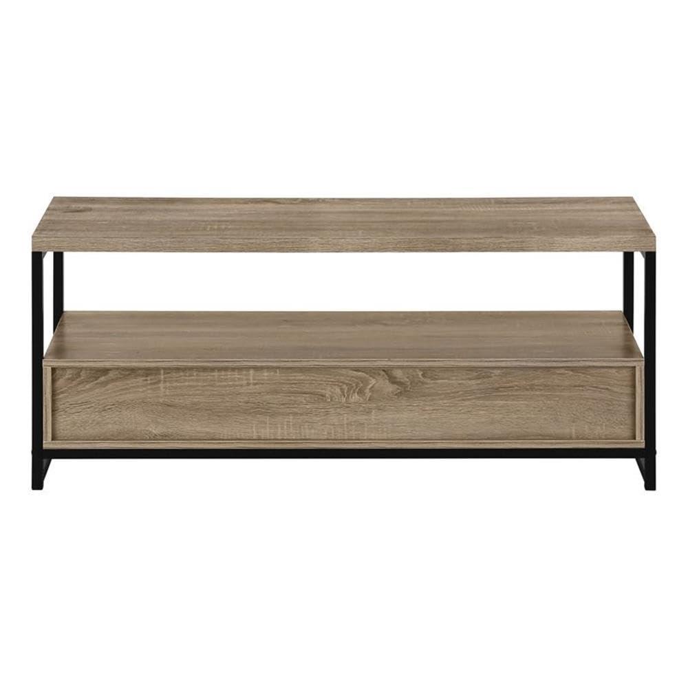 Monarch Specialties Tv Stand 48 Inch Console Media Entertainment Center Storage Drawers Laminate Metal Brown Black Contemporary Modern